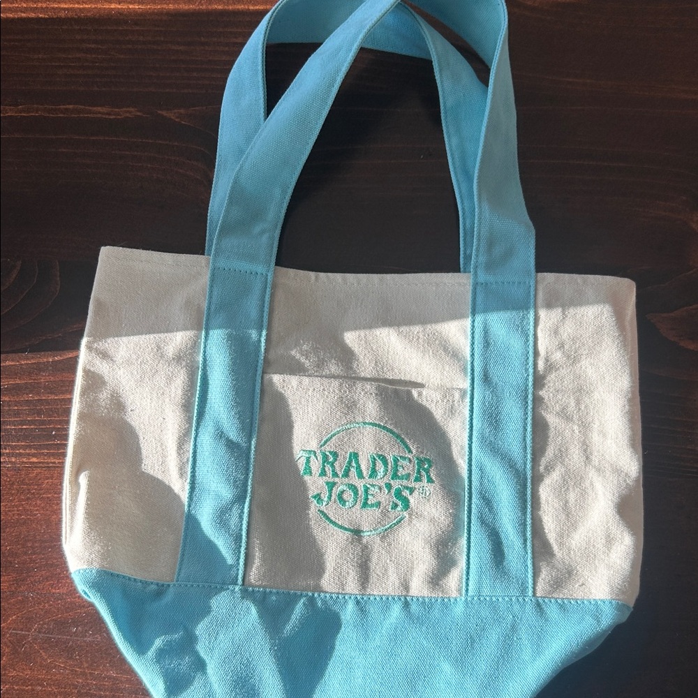 Trader Joe's Blue and Cream Women's Tote Bag
